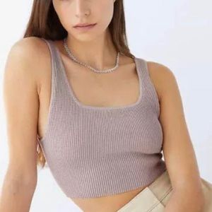 Babaton Sculpt Knit Squareneck Cropped Tank